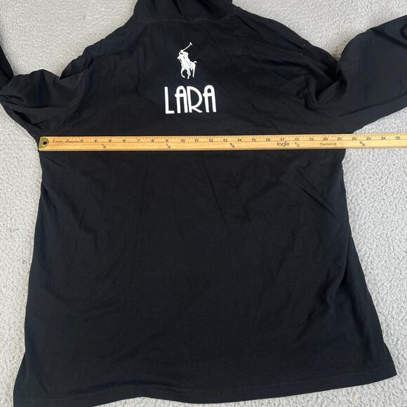 Polo Ralph Lauren Polo Bear Hoodie Mens L Black Knit Sweatshirt 2 Sided Sweater - Picture 5 of 9